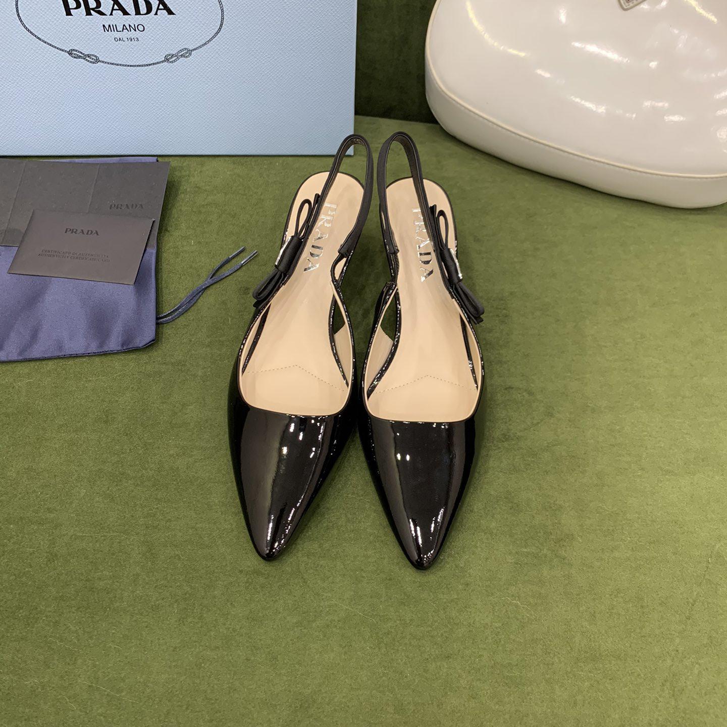 Prada Patent Leather Slingbacks - EUR FASHION