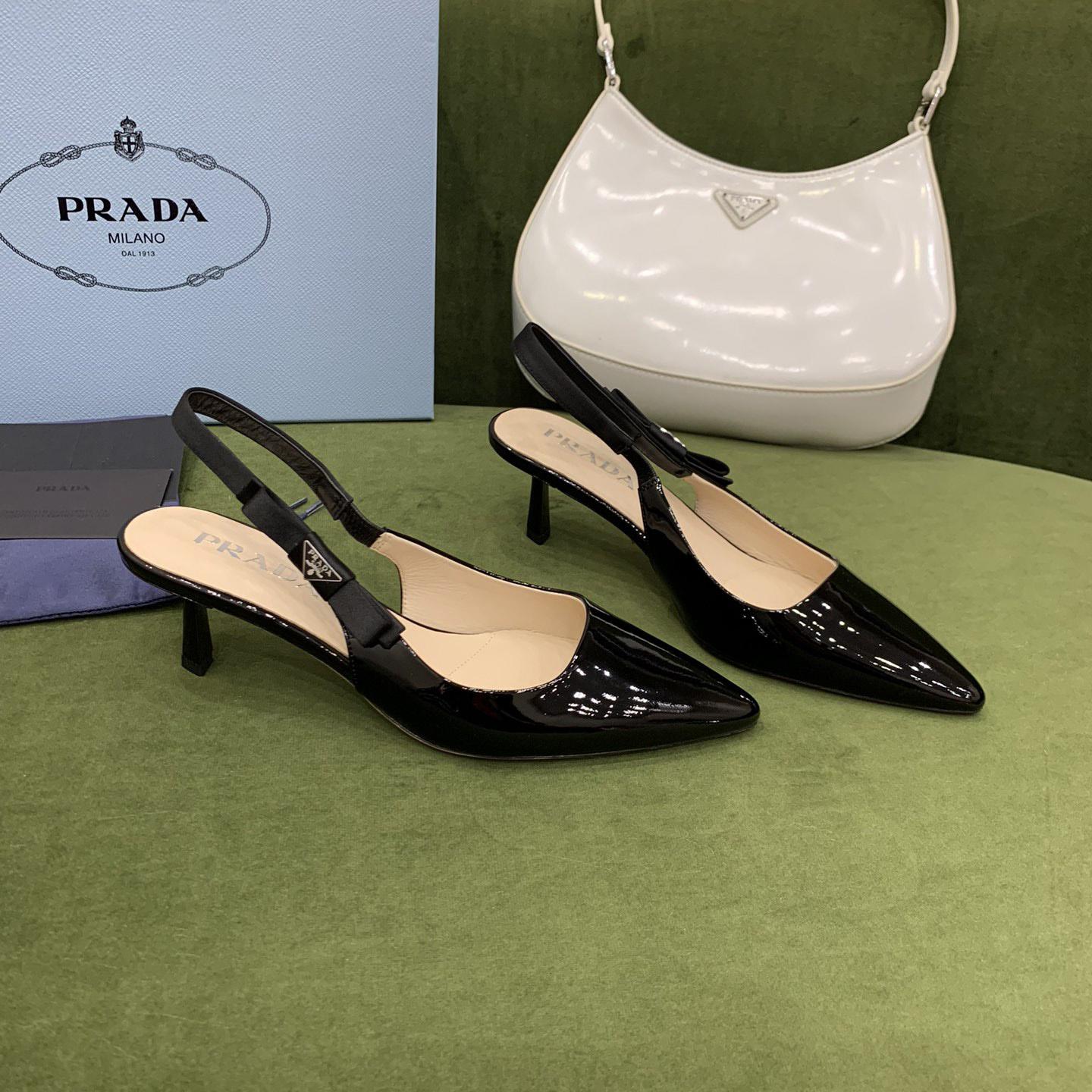 Prada Patent Leather Slingbacks - EUR FASHION