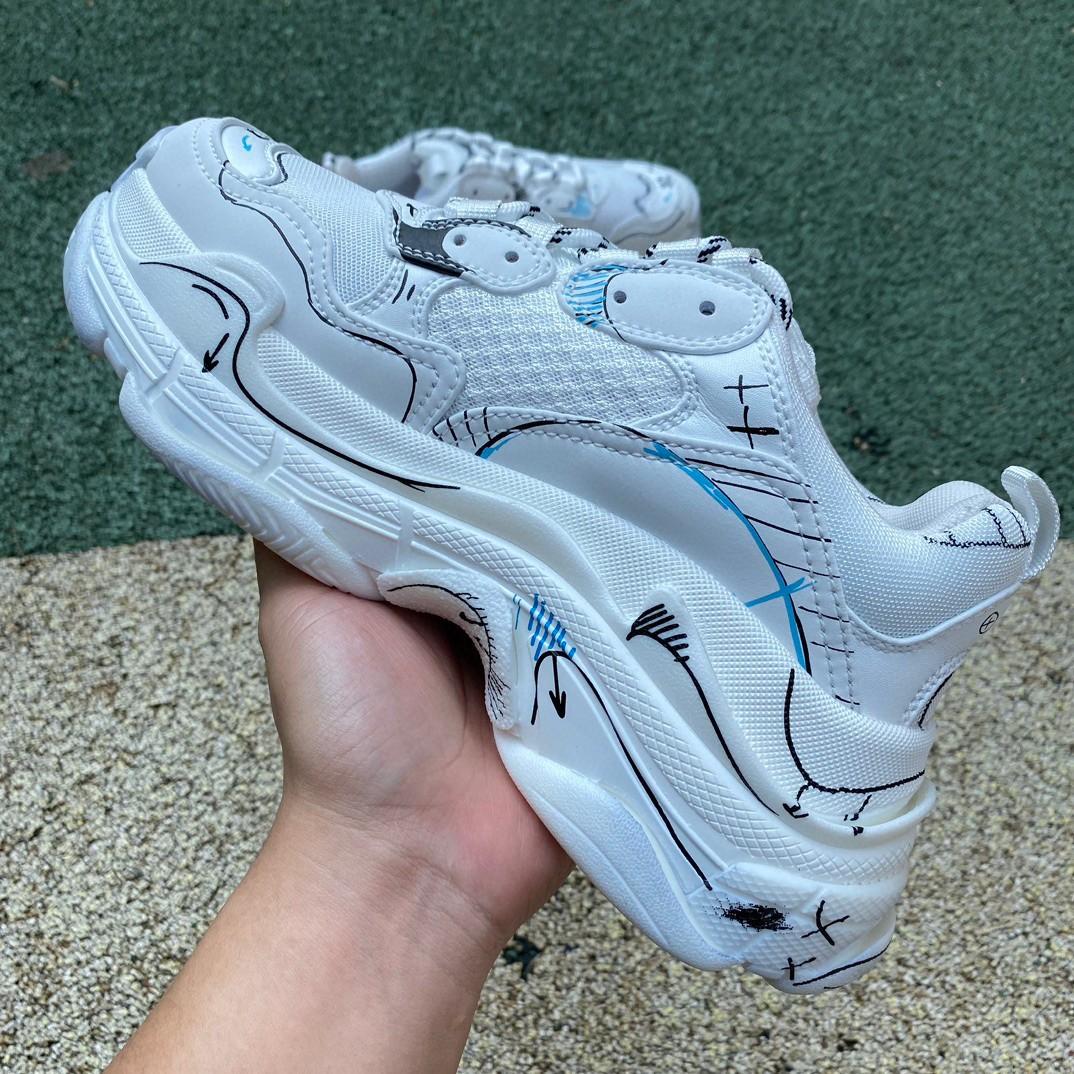 Balenciaga Triple S Sketch Sneaker In White - EUR FASHION