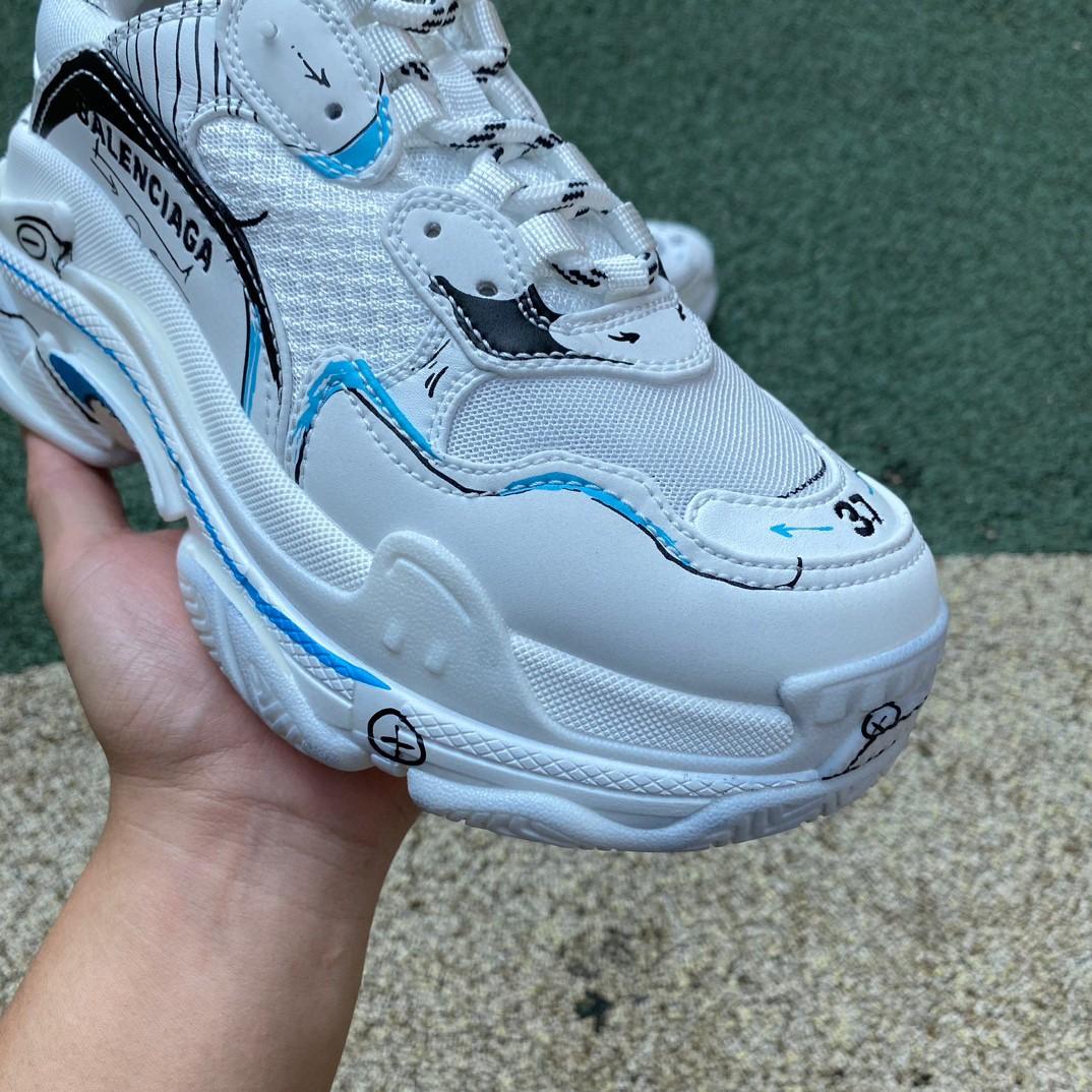 Balenciaga Triple S Sketch Sneaker In White - EUR FASHION