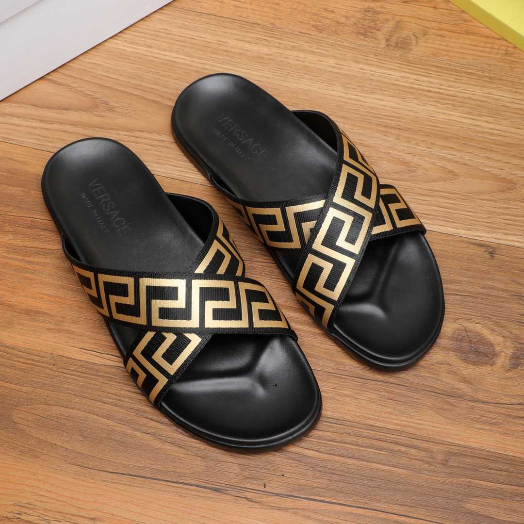 Versace Logo-print Open-toe Slides - EUR FASHION