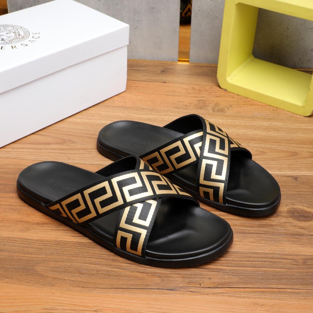 Versace Logo-print Open-toe Slides - EUR FASHION