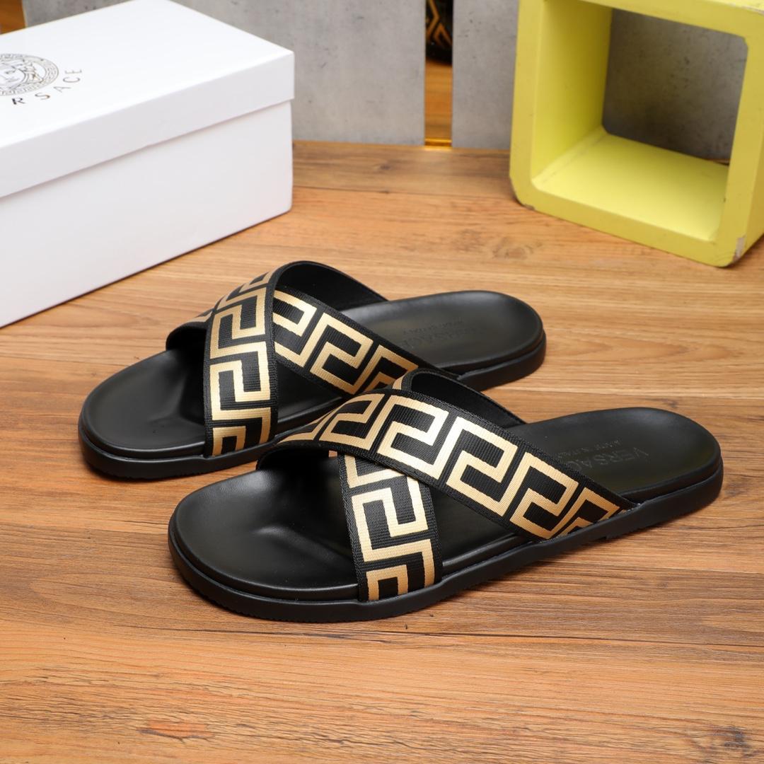 Versace Logo-print Open-toe Slides - EUR FASHION