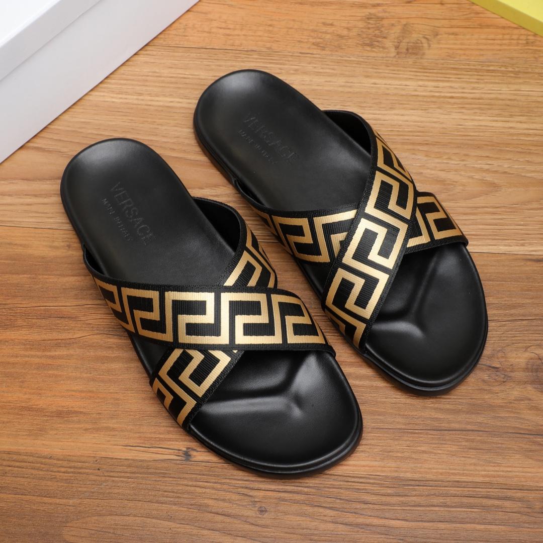 Versace Logo-print Open-toe Slides - EUR FASHION