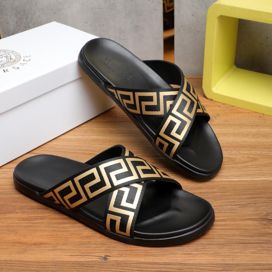 Versace Logo-print Open-toe Slides - EUR FASHION