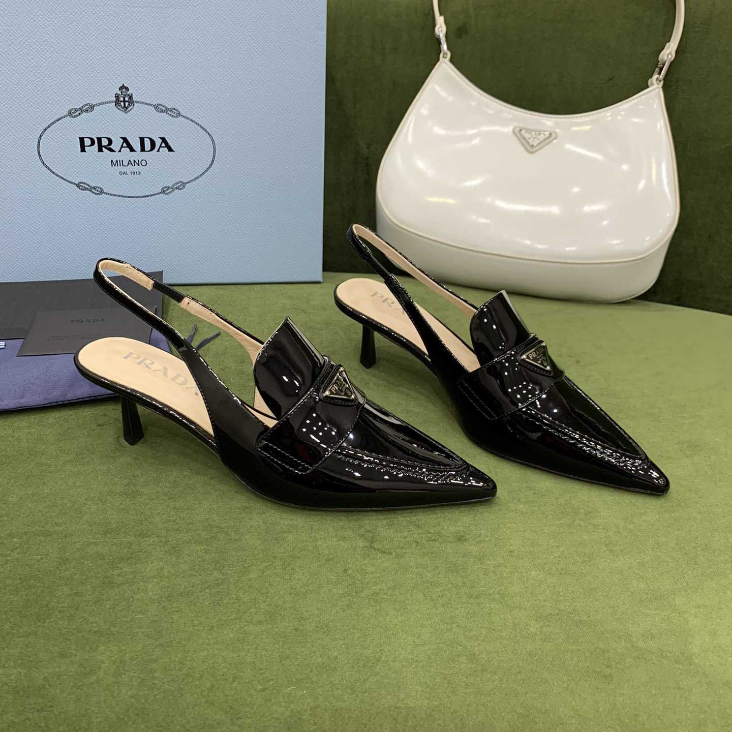 Prada Patent Leather Slingbacks - EUR FASHION