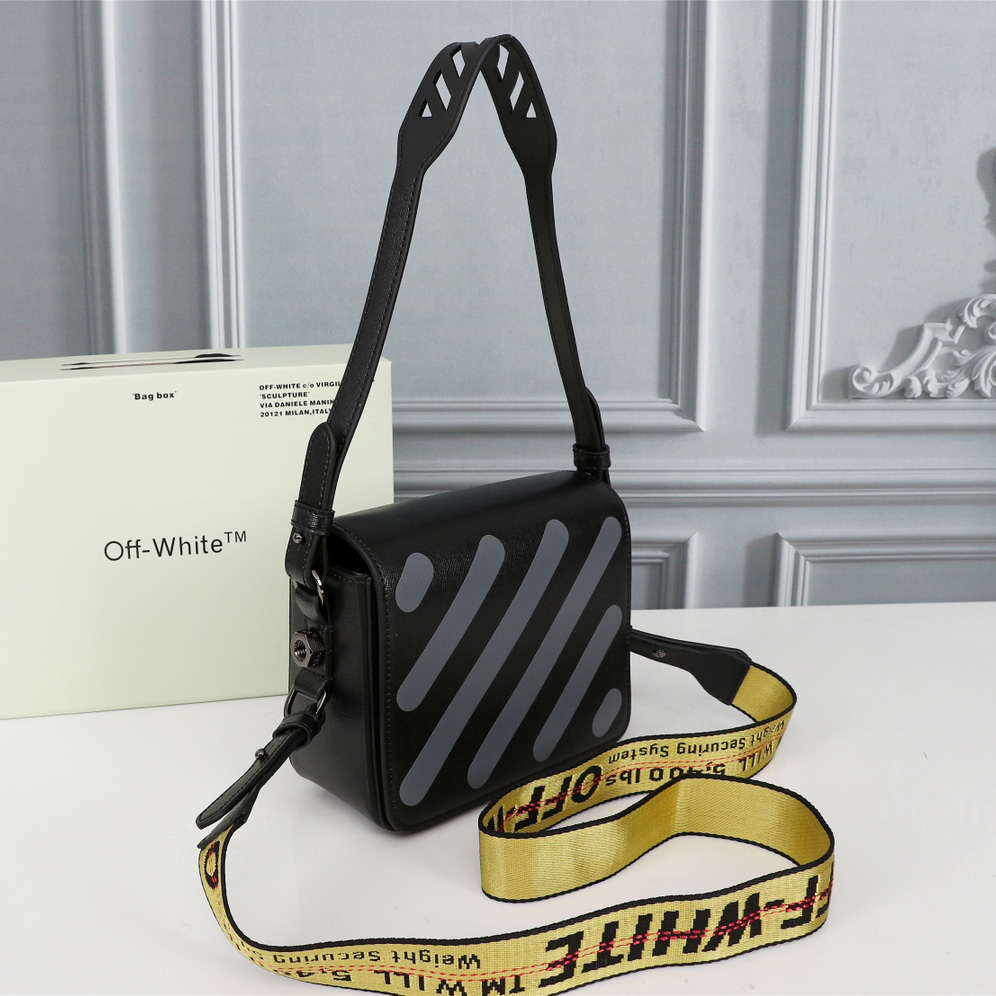 Off white Leather Cross Body Bag (18-16-9cm) - EUR FASHION