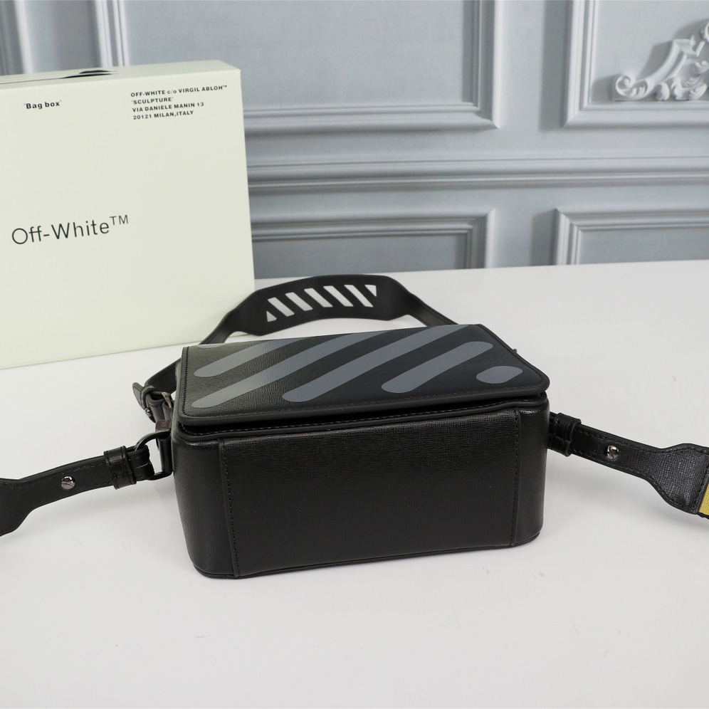 Off white Leather Cross Body Bag (18-16-9cm) - EUR FASHION