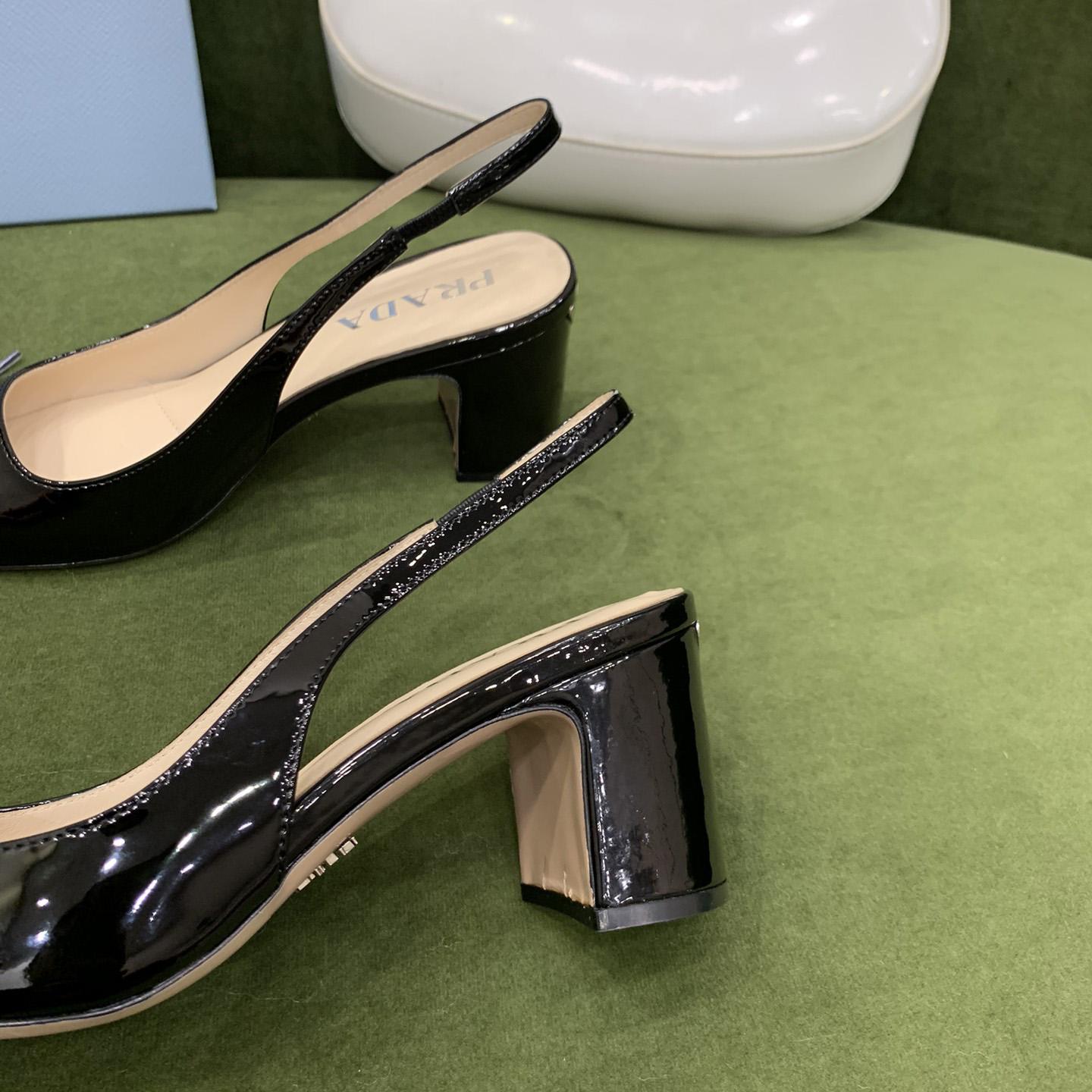 Prada Patent-leather Slingback Pumps - EUR FASHION