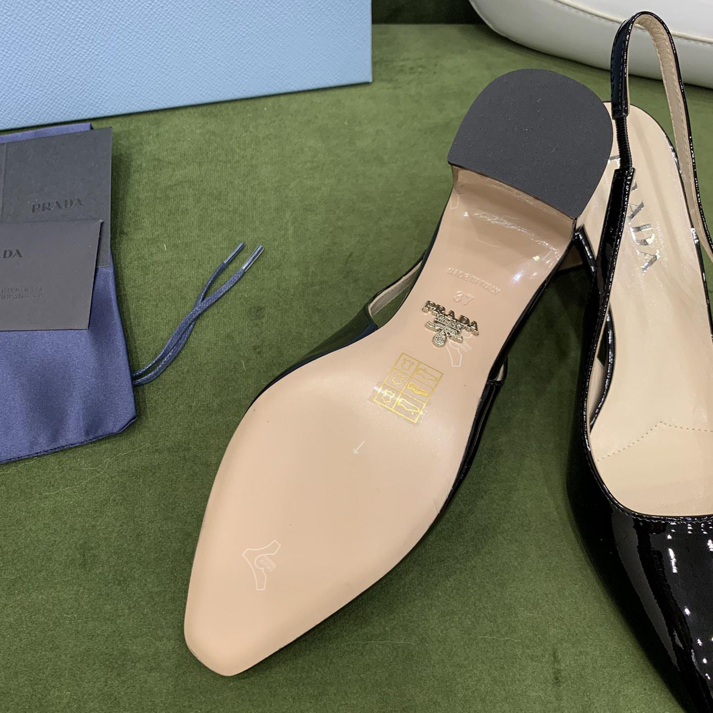 Prada Patent-leather Slingback Pumps - EUR FASHION