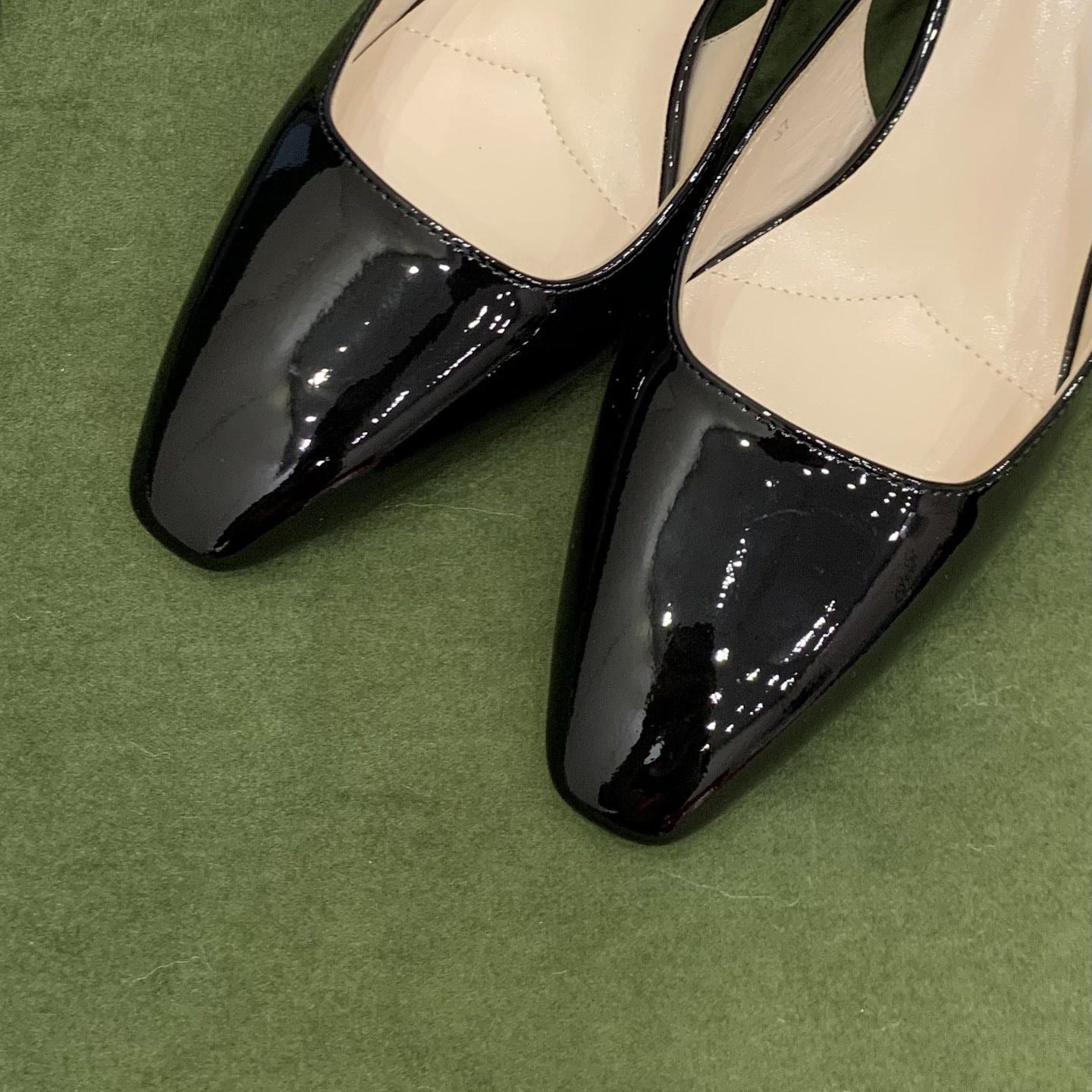 Prada Patent-leather Slingback Pumps - EUR FASHION