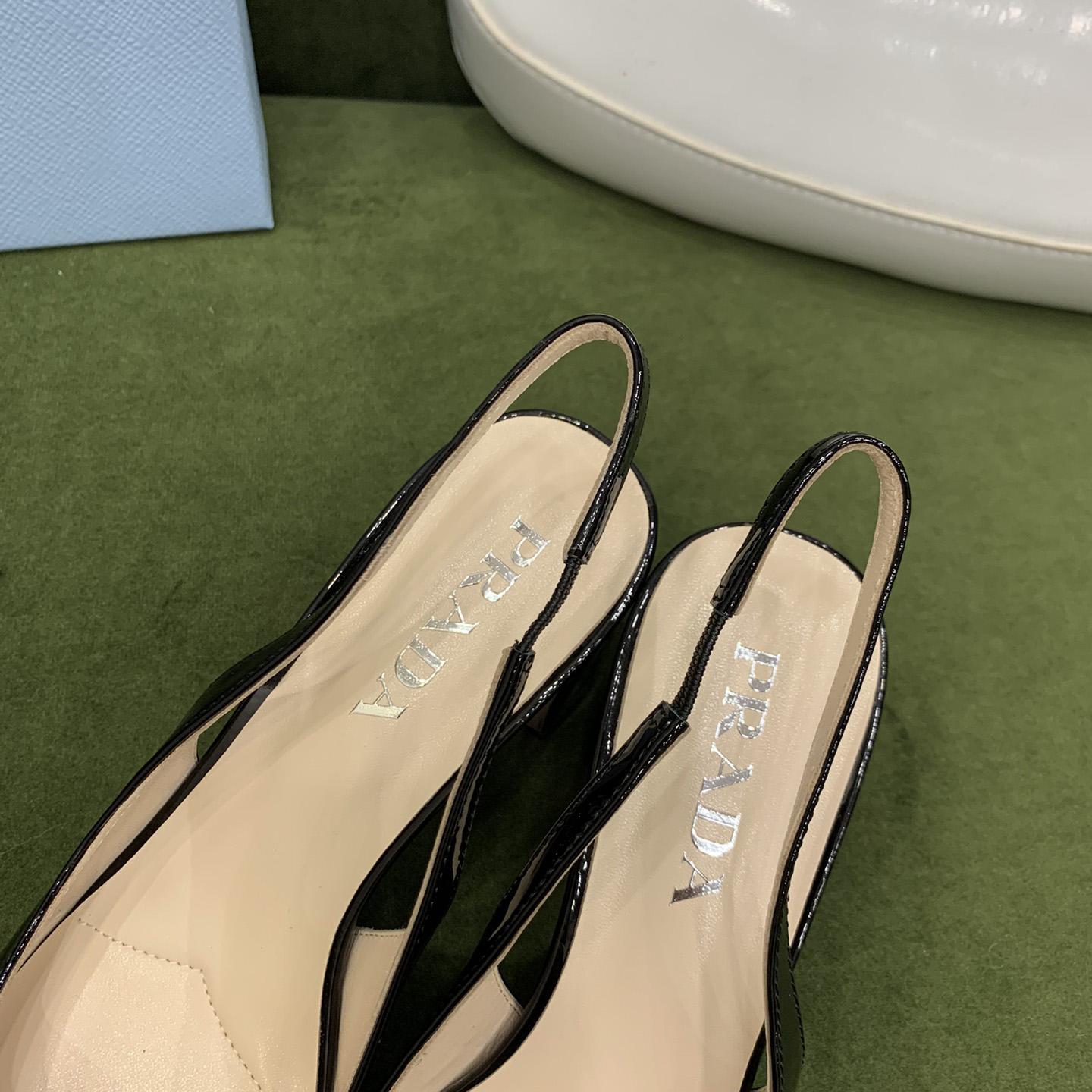 Prada Patent-leather Slingback Pumps - EUR FASHION