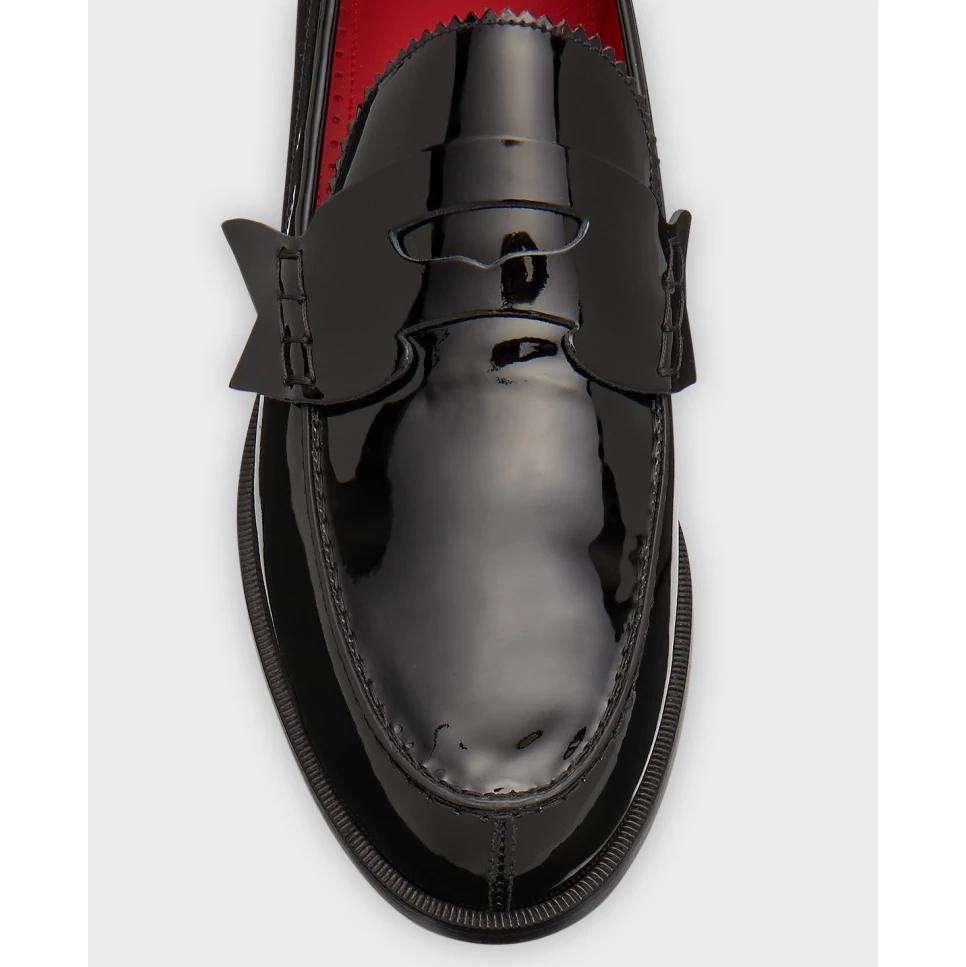 Christian Louboutin Men's No Penny Patent Leather Penny Loafers - EUR FASHION