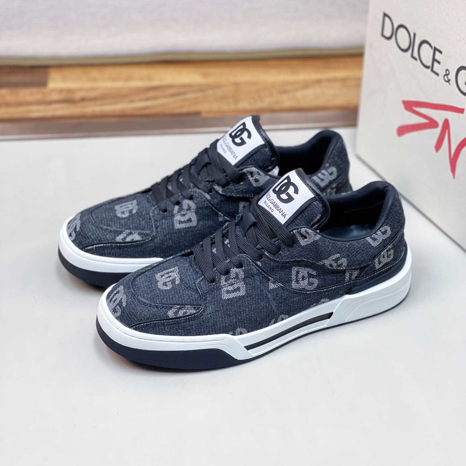 Dolce & Gabbana New Roma Sneakers With Denim Logo - EUR FASHION