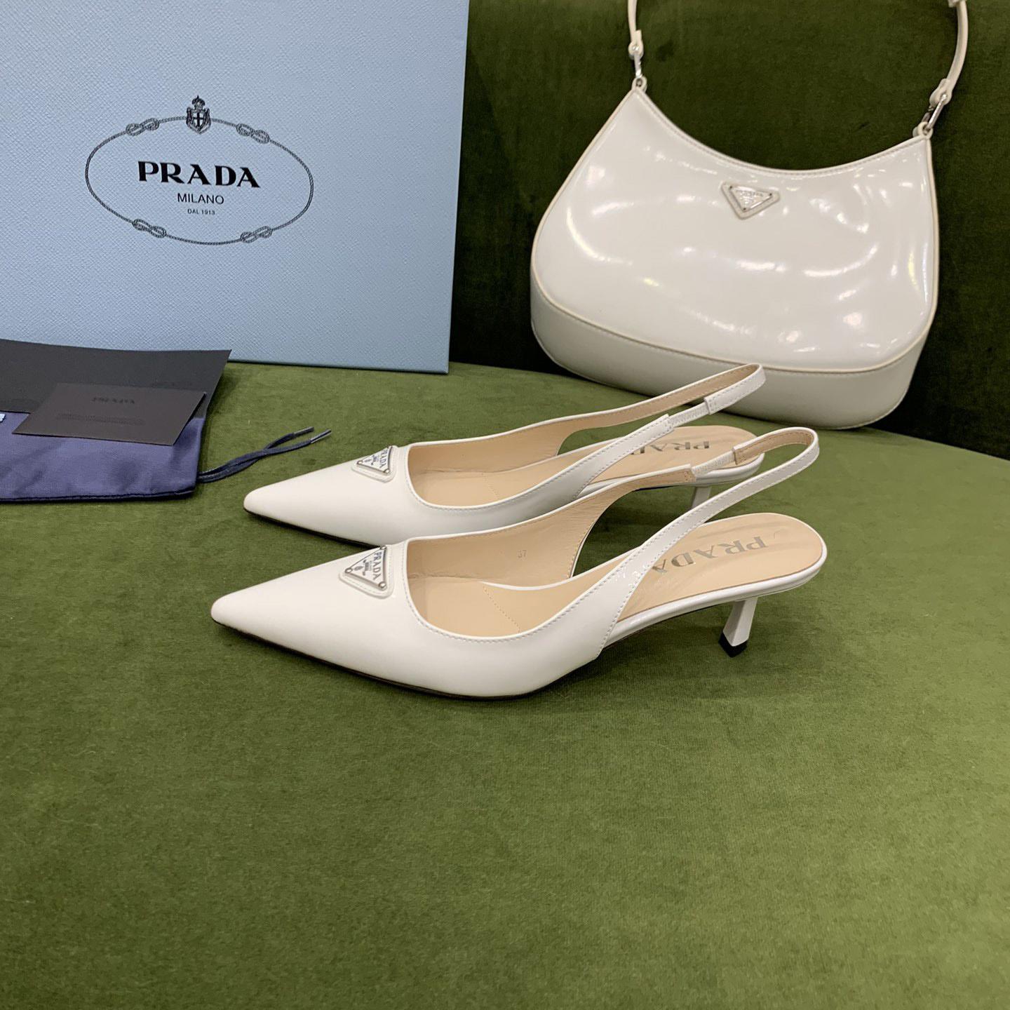 Prada Patent-leather Slingback Pumps - EUR FASHION