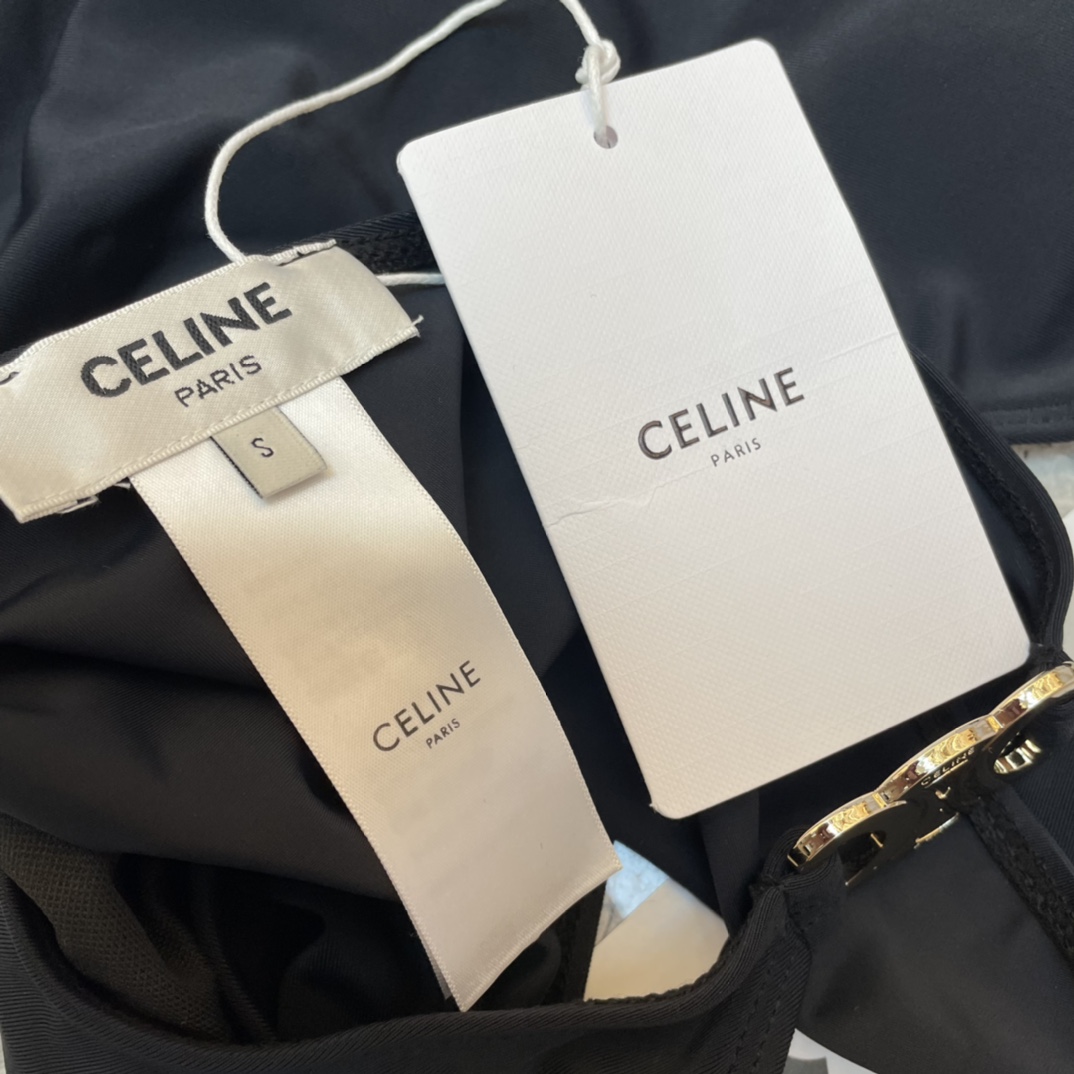 Celine Triomphe Swimsuit In Matte Jersey - EUR FASHION