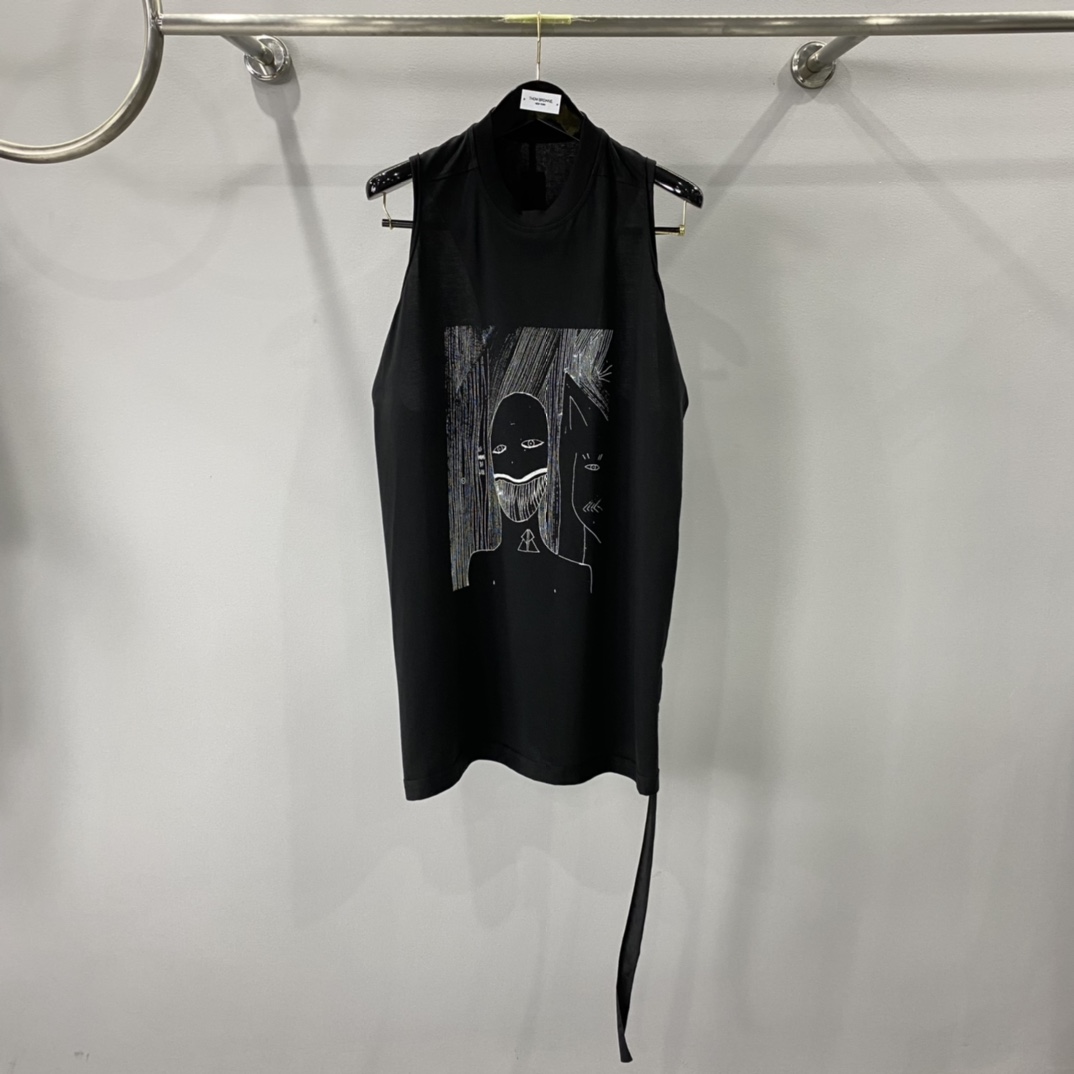 Rick Owens Graphic-print Cotton Vest - EUR FASHION