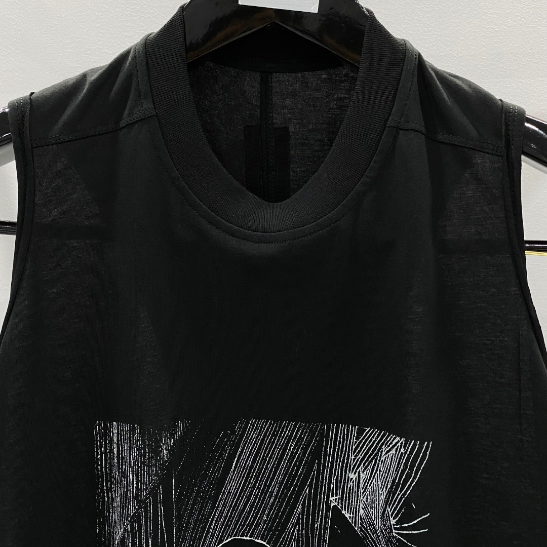 Rick Owens Graphic-print Cotton Vest - EUR FASHION