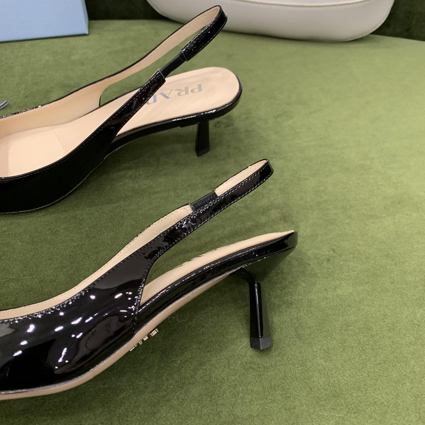 Prada Patent-leather Slingback Pumps - EUR FASHION