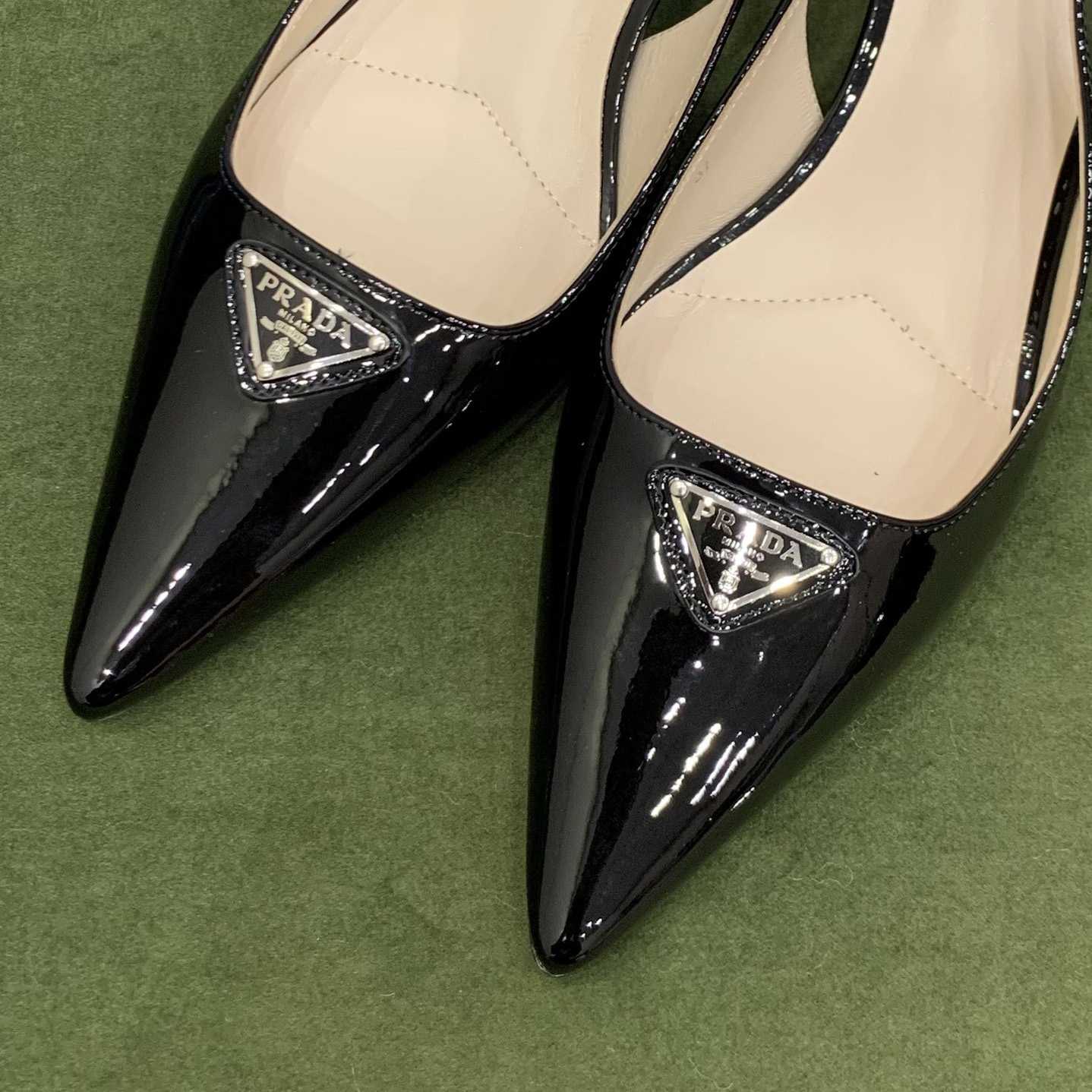 Prada Patent-leather Slingback Pumps - EUR FASHION