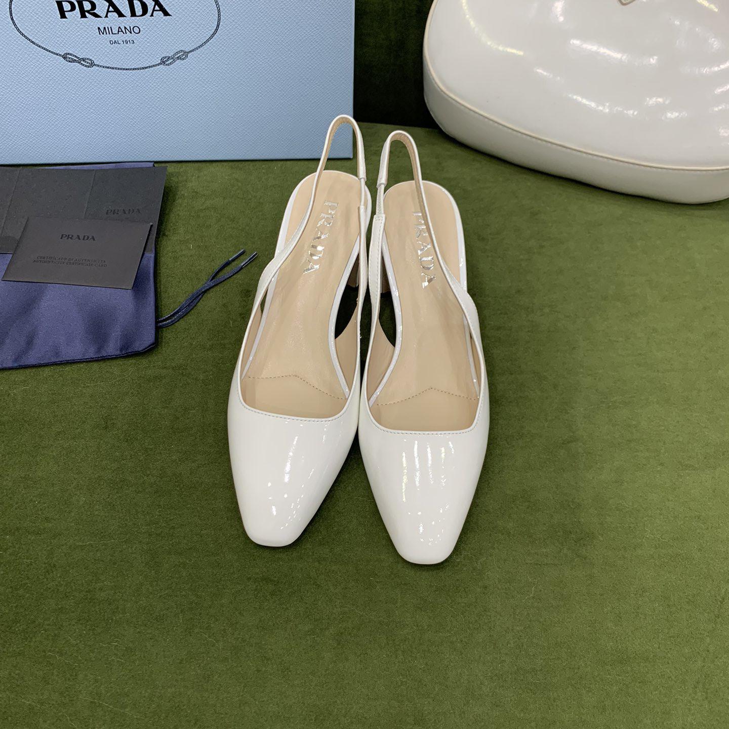 Prada Patent-leather Slingback Pumps - EUR FASHION