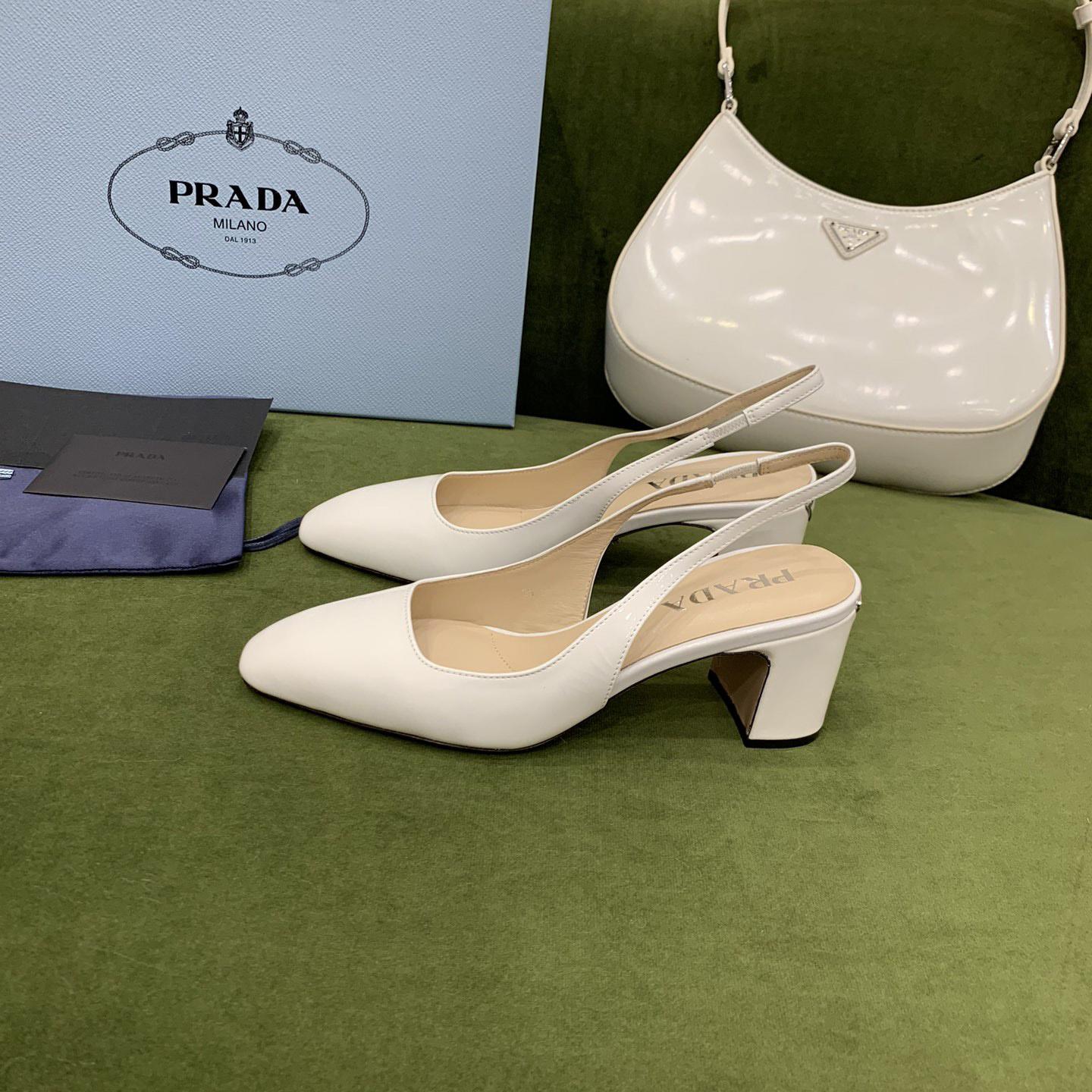 Prada Patent-leather Slingback Pumps - EUR FASHION