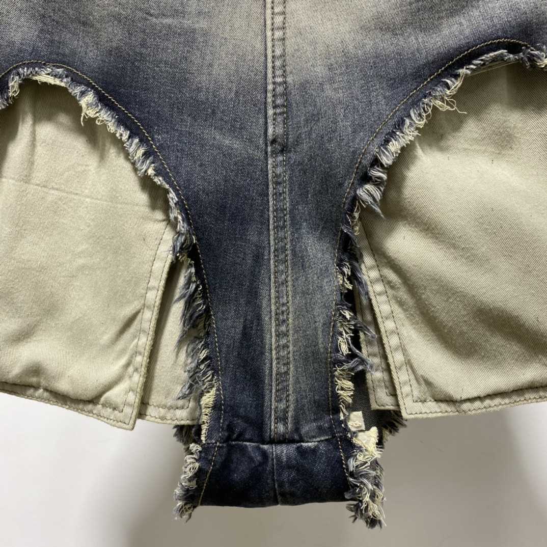 Rick Owens High Cut Denim Shorts - EUR FASHION