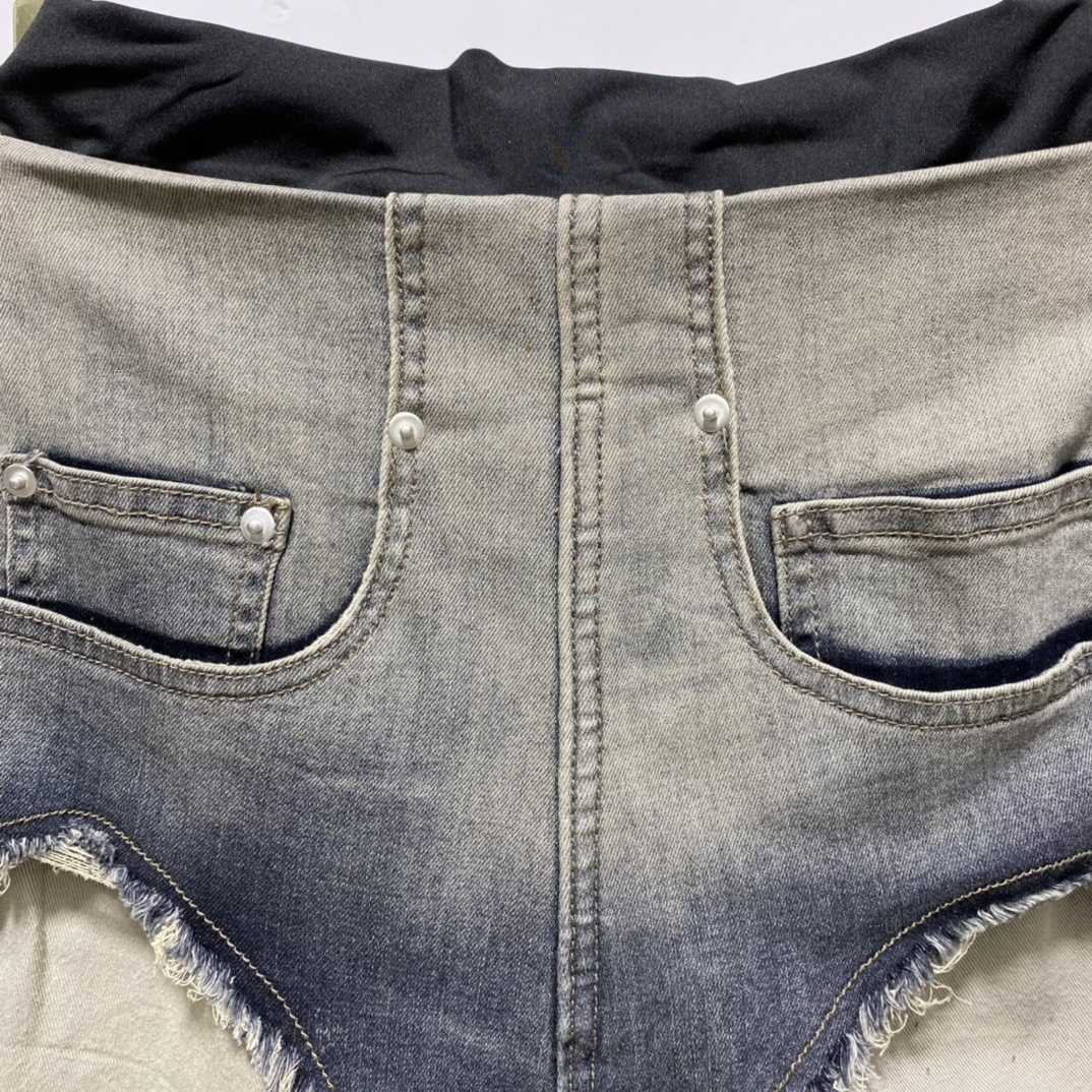 Rick Owens High Cut Denim Shorts - EUR FASHION