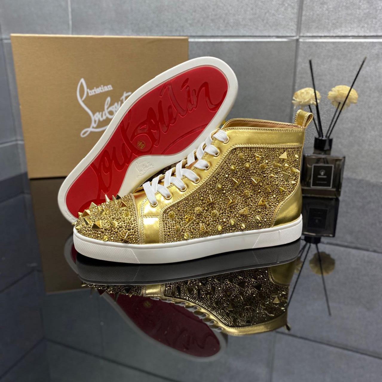 Christian Louboutin Full Diamond High-Top Sneakers - EUR FASHION