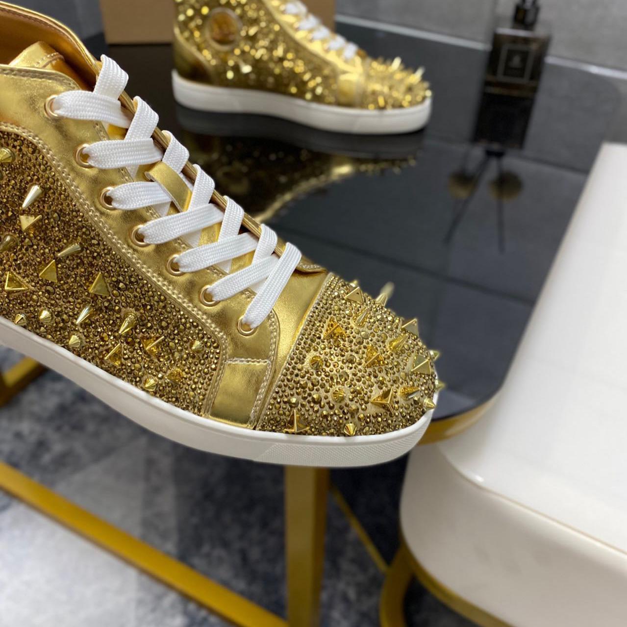 Christian Louboutin Full Diamond High-Top Sneakers - EUR FASHION