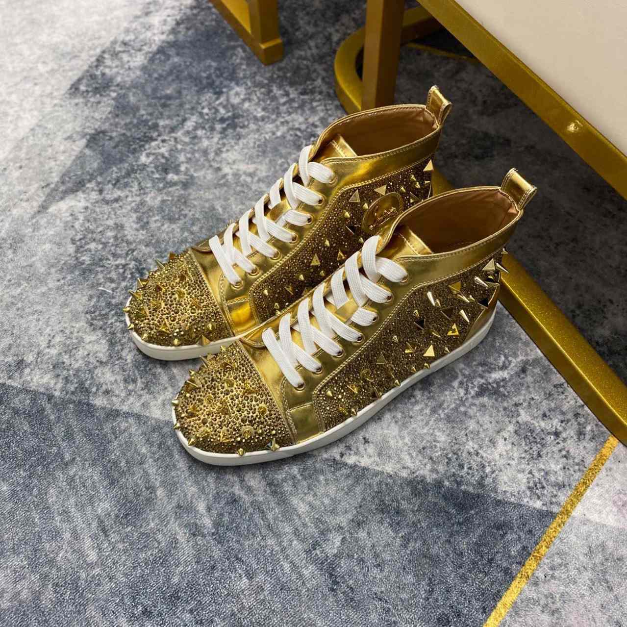 Christian Louboutin Full Diamond High-Top Sneakers - EUR FASHION