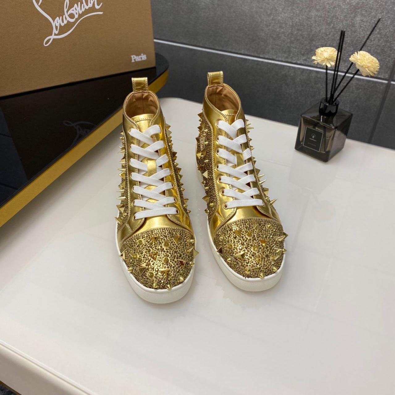 Christian Louboutin Full Diamond High-Top Sneakers - EUR FASHION