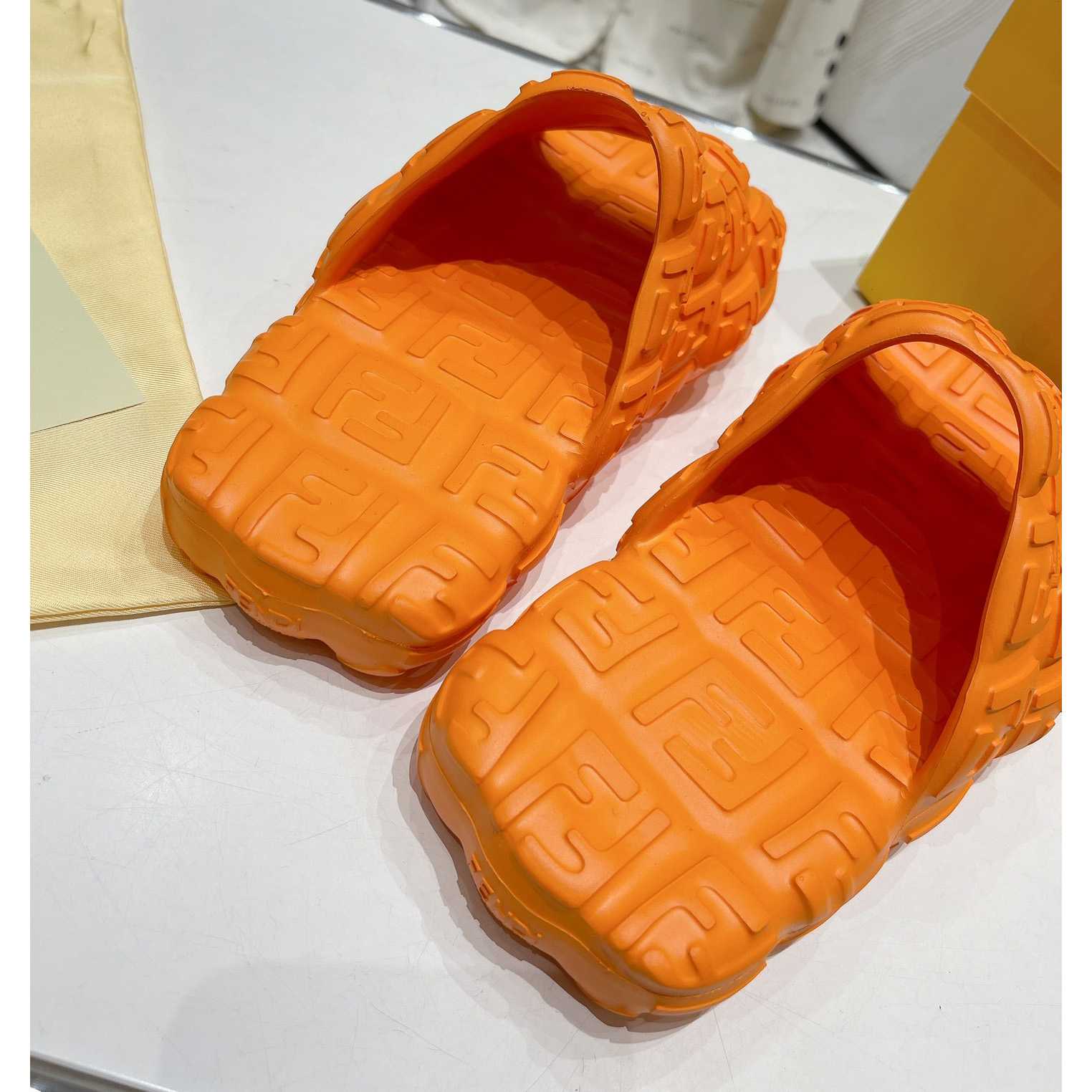 Fendi Cloud Slides Orange Rubber Slides - EUR FASHION