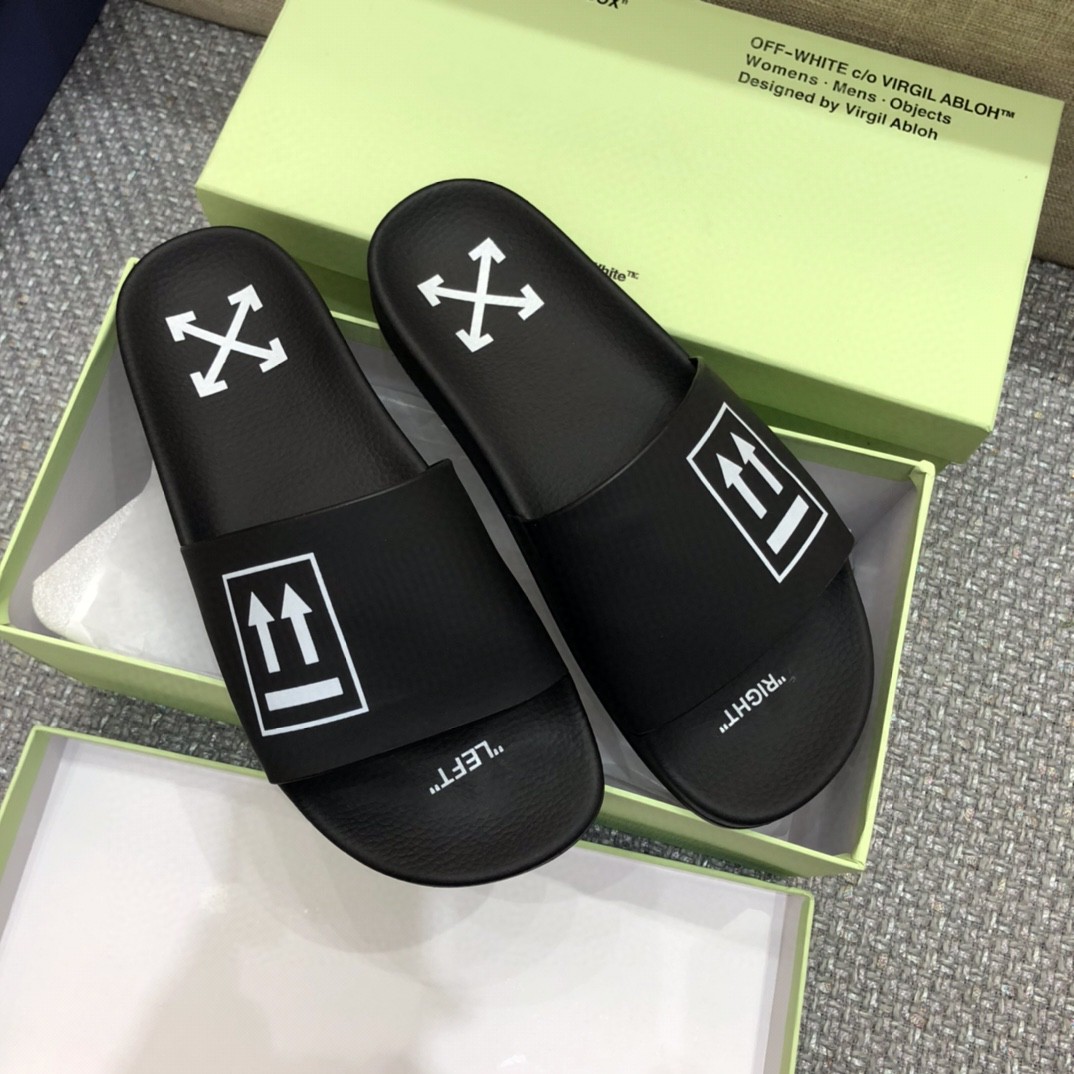 Off White Double Arrow Camouflage Print Slides - EUR FASHION