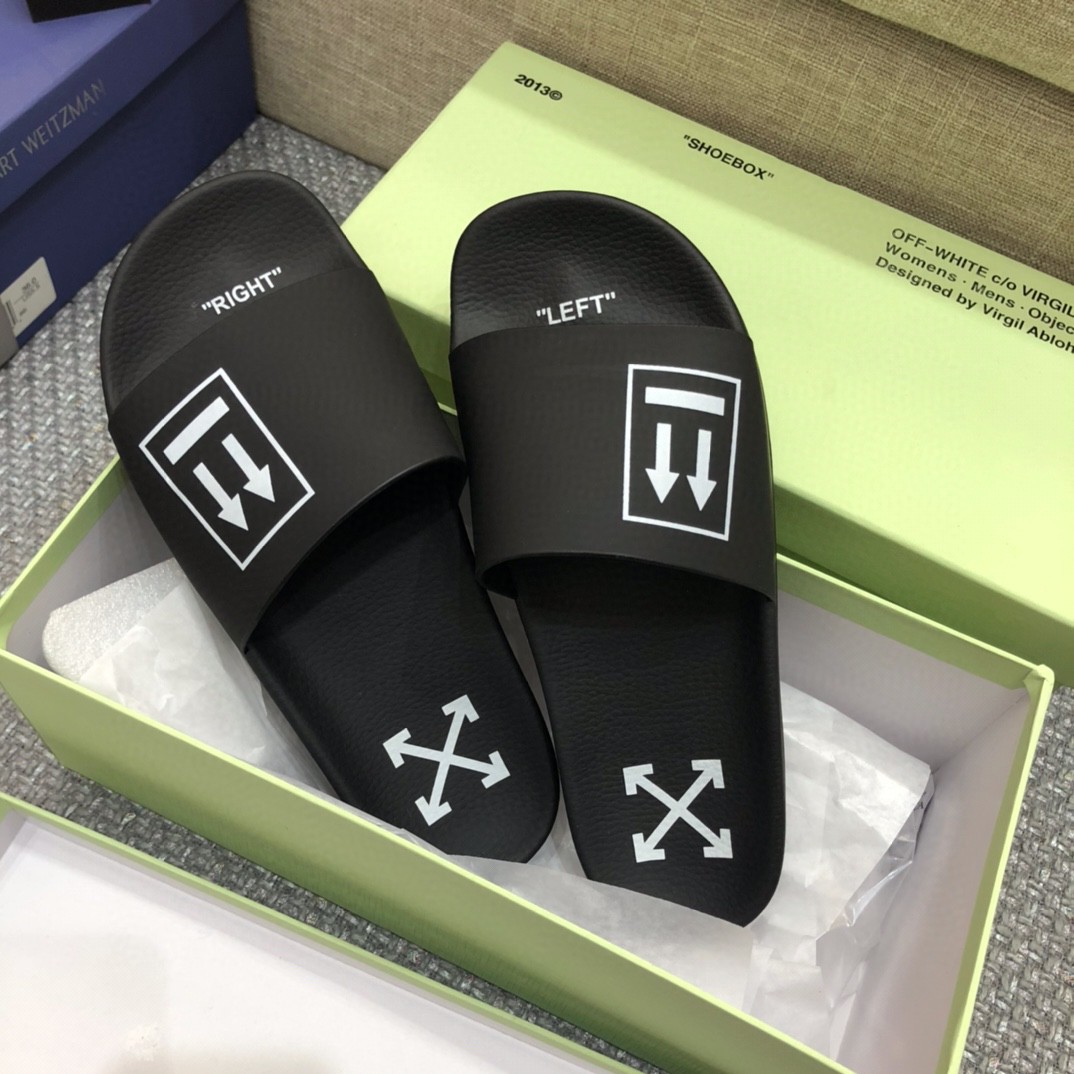 Off White Double Arrow Camouflage Print Slides - EUR FASHION