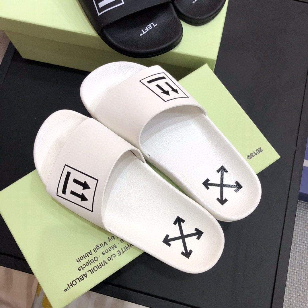 Off White Double Arrow Camouflage Print Slides - EUR FASHION