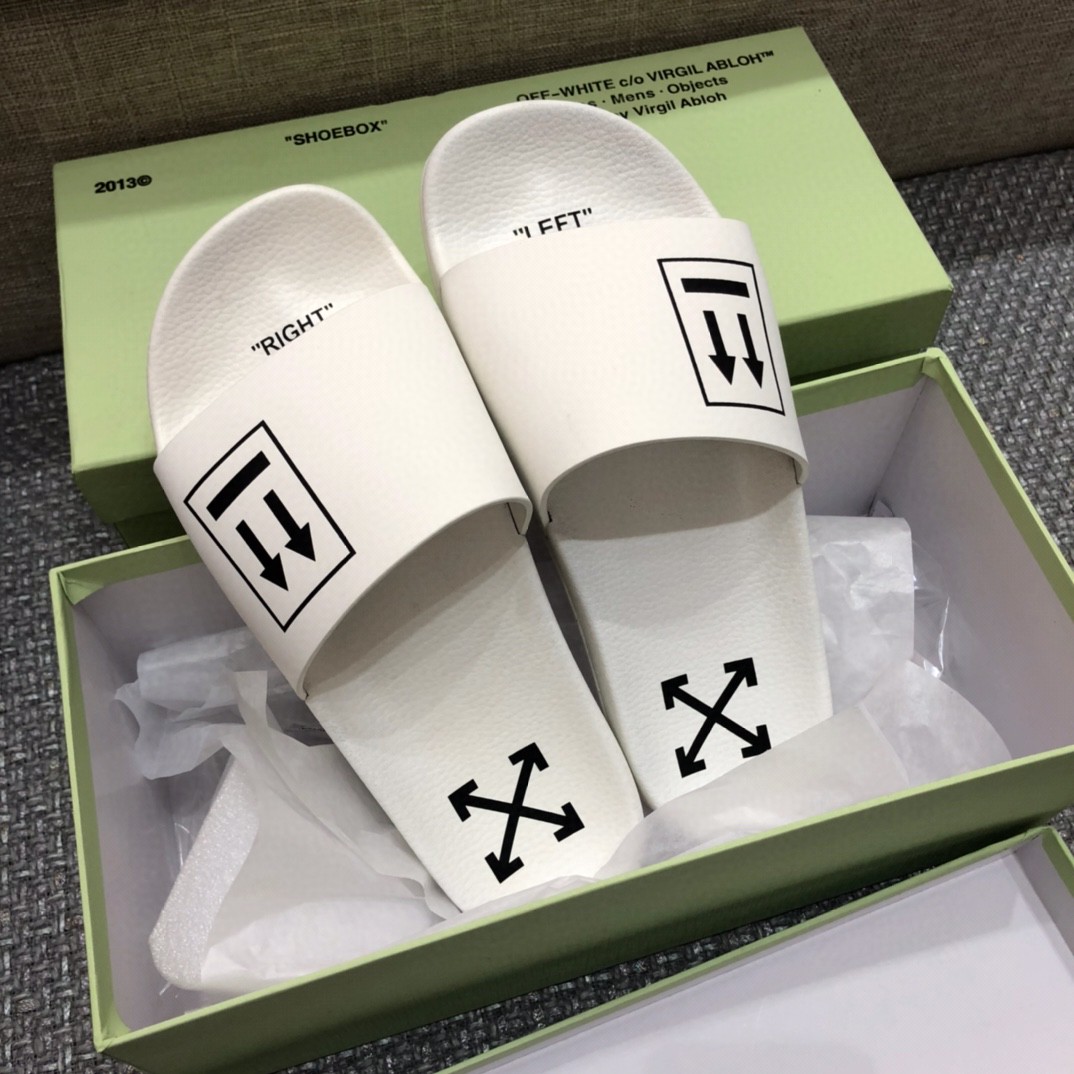 Off White Double Arrow Camouflage Print Slides - EUR FASHION