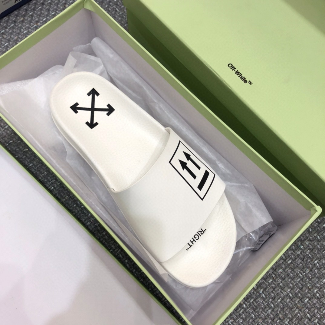 Off White Double Arrow Camouflage Print Slides - EUR FASHION