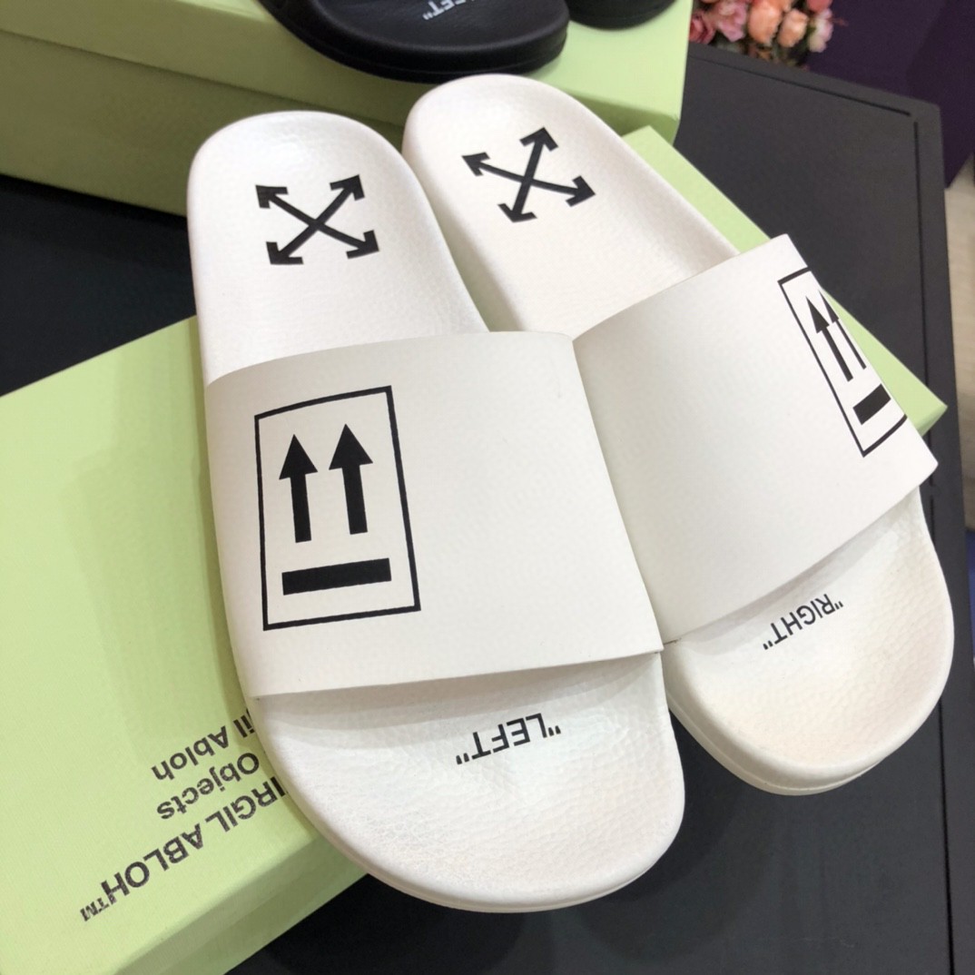 Off White Double Arrow Camouflage Print Slides - EUR FASHION