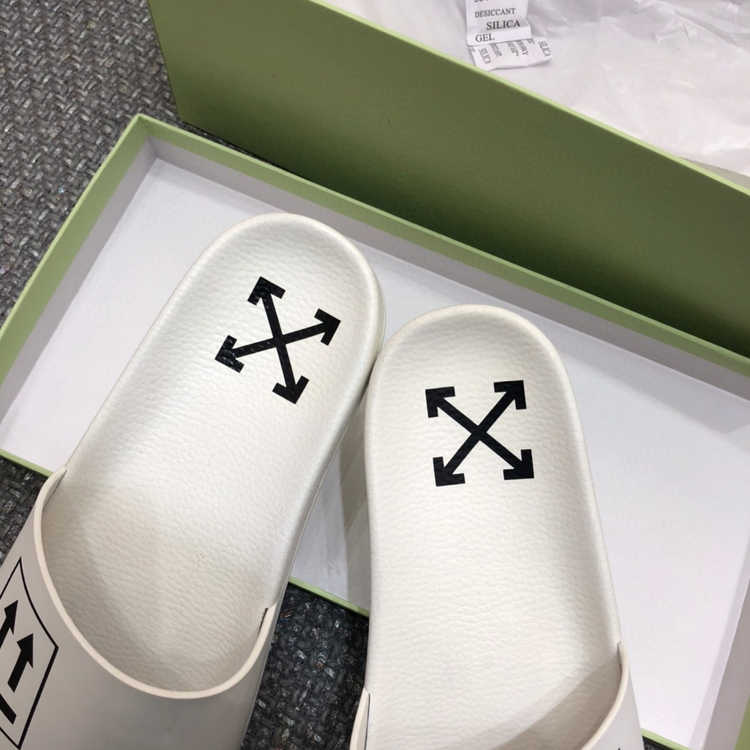 Off White Double Arrow Camouflage Print Slides - EUR FASHION