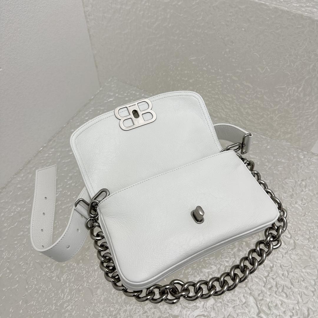 Balenciaga BB Soft Small Flap Bag In Optic White  - EUR FASHION