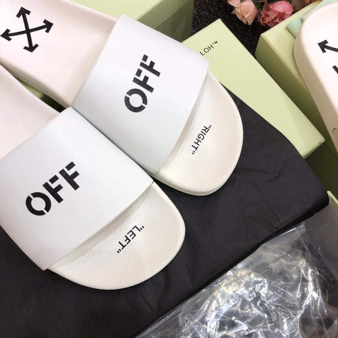 Off White Printed Pool Slider - EUR FASHION