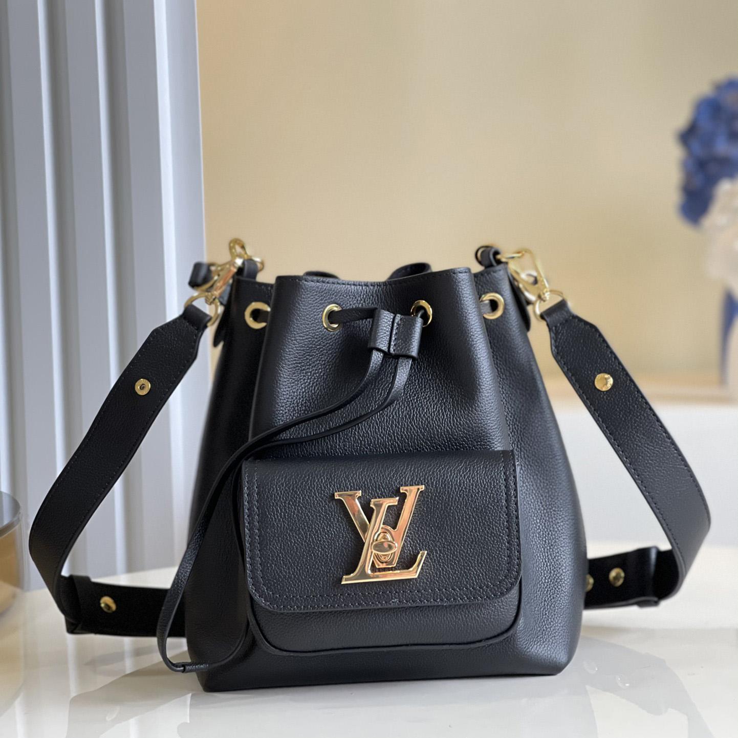 Louis Vuitton Lockme Bucket Black Calf (23-23-16cm)  M57687 - EUR FASHION