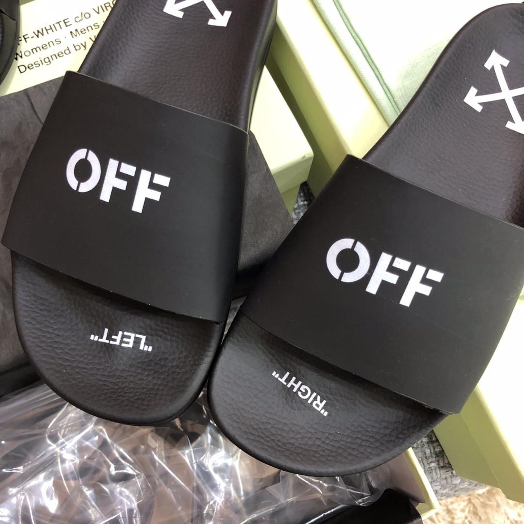 Off White Printed Pool Slider - EUR FASHION