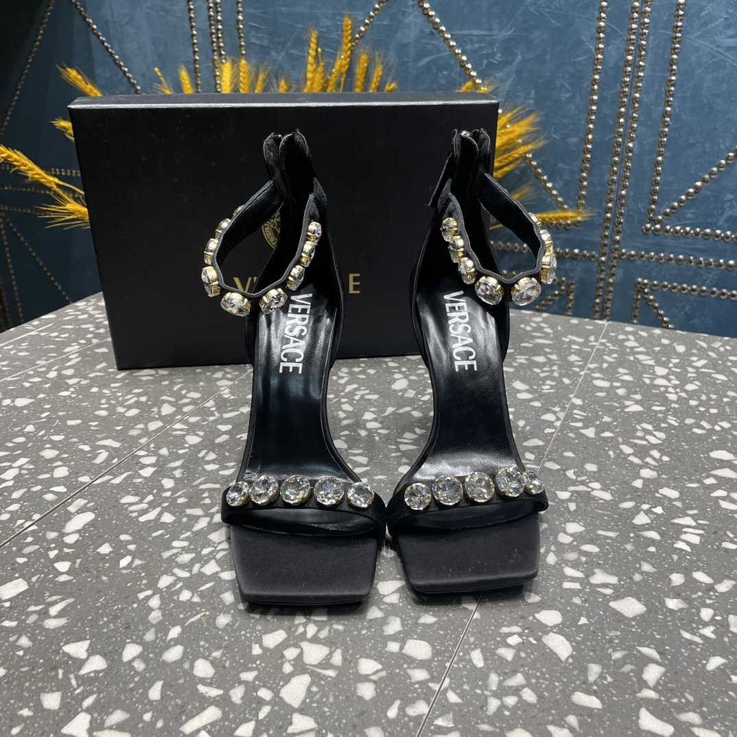 Versace Crystal Satin Sandals - EUR FASHION