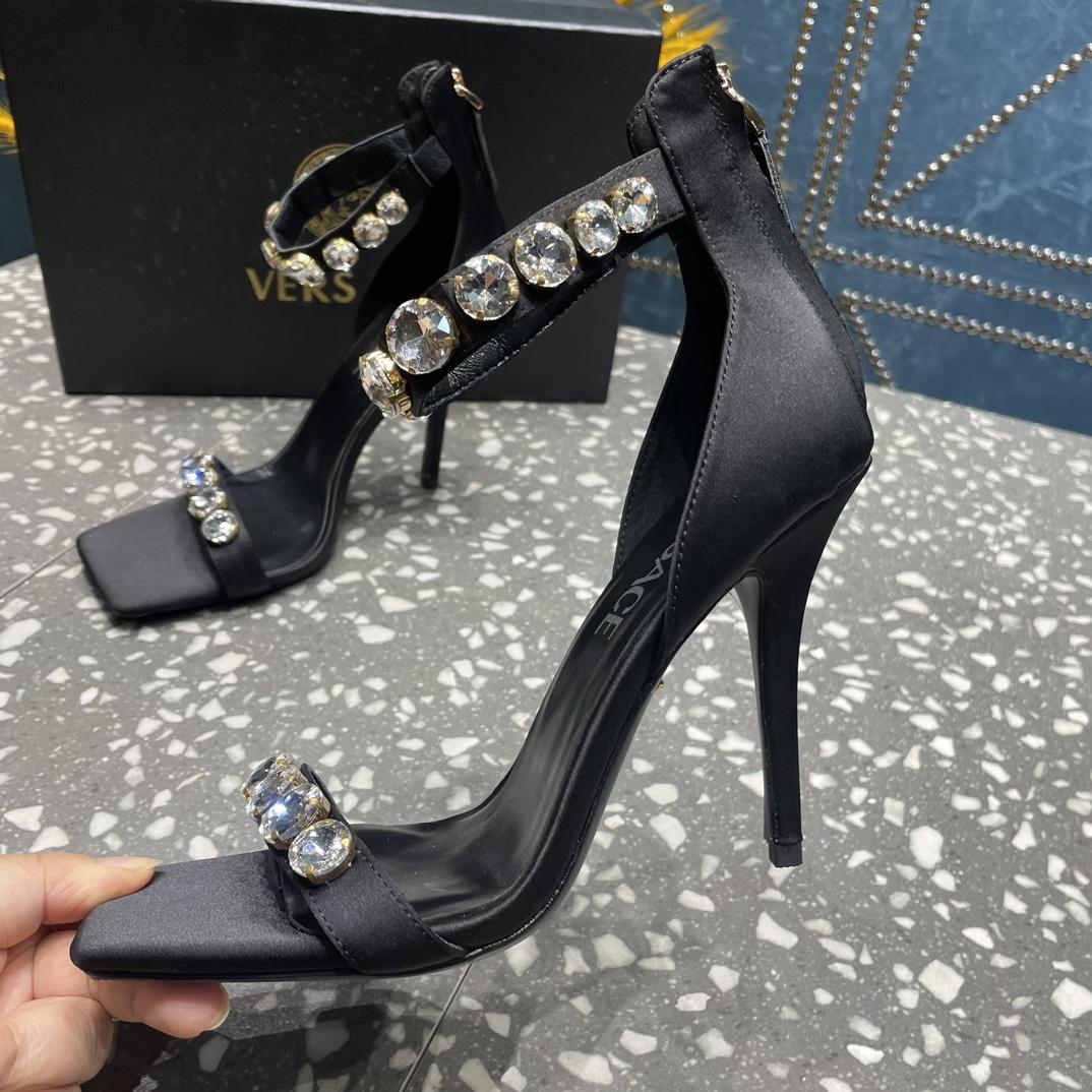 Versace Crystal Satin Sandals - EUR FASHION