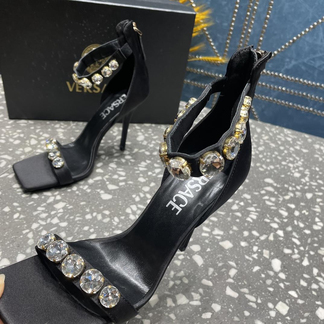 Versace Crystal Satin Sandals - EUR FASHION