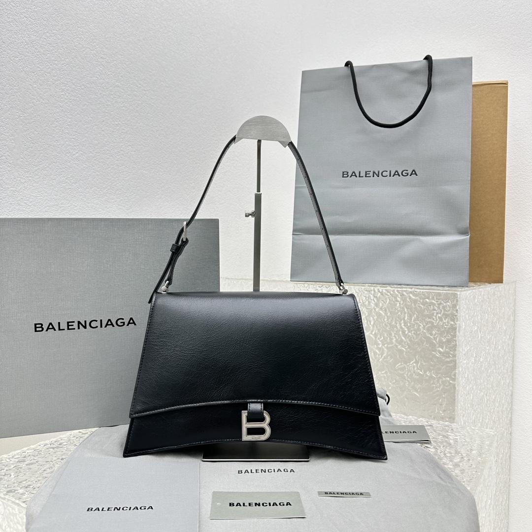 Balenciaga Crush Medium Sling Bag In Black (31x20x10cm) - EUR FASHION