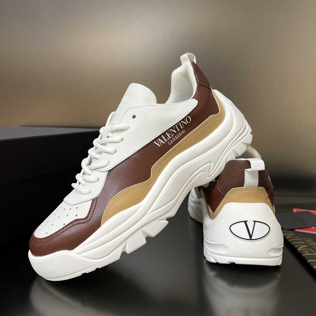 Valenti Garavani Brown Gumboy Sneakers - EUR FASHION