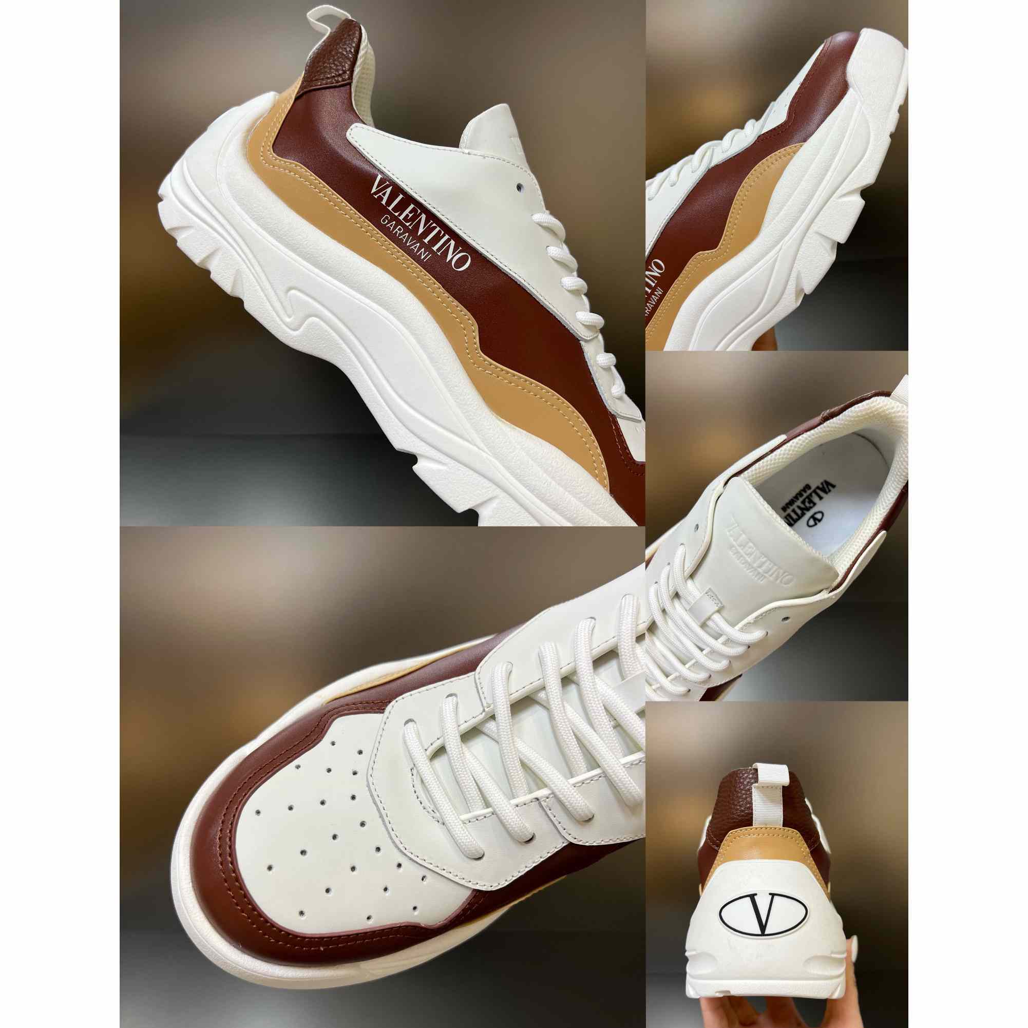 Valenti Garavani Brown Gumboy Sneakers - EUR FASHION